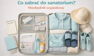 Co zabrać do sanatorium? Lista leków, skierowanie, ubrania, klapki, buty i krem z filtrem SPF.