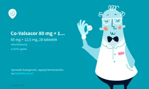 Co-Valsacor 80 mg + 12,5 mg, 28 tabletek. Zapytaj farmaceutę o skutki uboczne i dostępność leku.